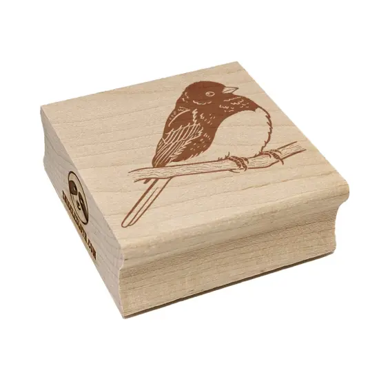 Perched Dark-Eyed Junco Bird Square Rubber Stamp for Stamping Crafting {7}
