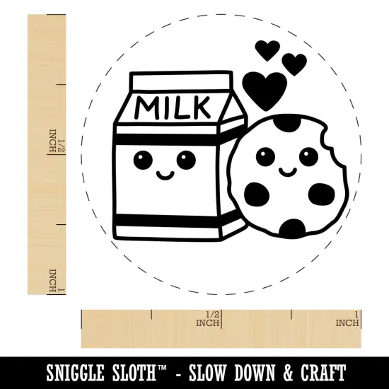 Cute Milk and Cookies Best Friends Love Rubber Stamp for Stamping Crafting Planners {1}