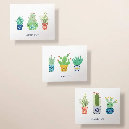 Succulent Thank You Card Set | All-Occasion Assorted Thank You Notes With Envelopes | 12, 24, 48, 96 {4}