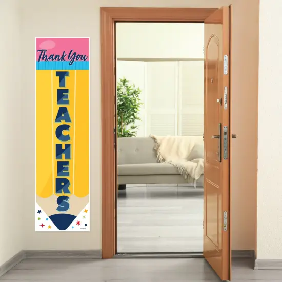 Big Dot of Happiness Thank You Teachers - Teacher Appreciation Front Door Decoration - Vertical Banner {7}