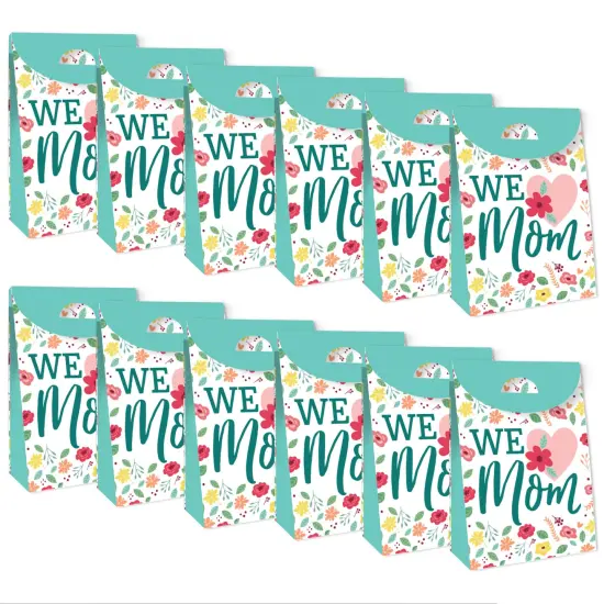 Big Dot of Happiness Colorful Floral Happy Mother's Day - We Love Mom Gift Favor Bags - Party Goodie Boxes - Set of 12 {6}