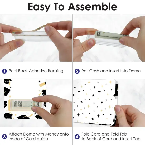 Big Dot of Happiness Assorted Graduation - DIY Graduation Cash Holder Gift - Funny Money Cards - Set of 6 {7}