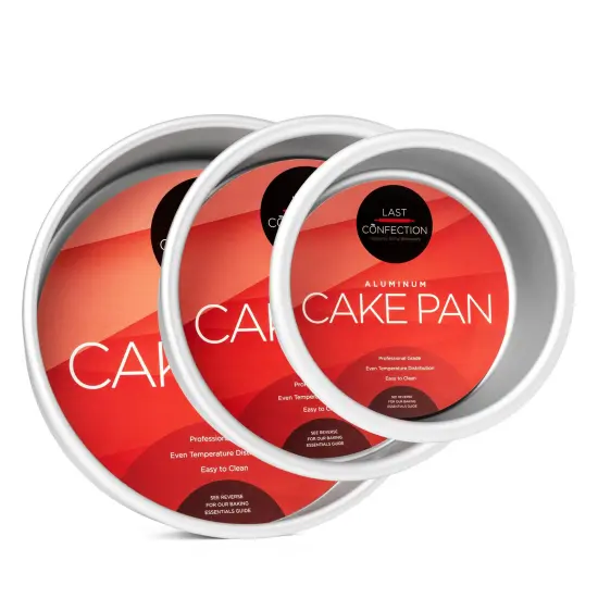 Last Confection Aluminum 3-Piece Round Cake Pan Sets - Professional Bakeware {1}