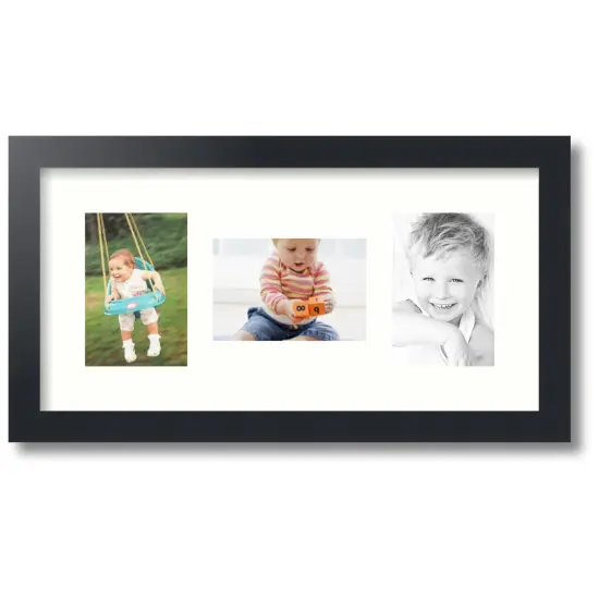 ArtToFrames Collage Photo Picture Frame with 3 - 4x6 inch Openings, Framed in Black with Over 62 Mat Color Options and Regular Glass (CSM-3926-113) {1}