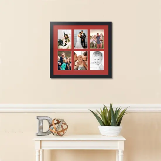 ArtToFrames Collage Photo Picture Frame with 6 - 5x7 inch Openings, Framed in Black with Over 62 Mat Color Options and Plexi Glass (CSM-3926-2041) {2}