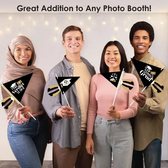 Big Dot of Happiness Law School Grad - Triangle Future Lawyer Graduation Party Photo Props - Pennant Flag Centerpieces - Set of 20 {6}