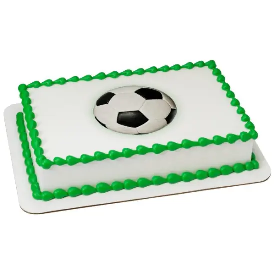 Soccer Ball Edible Cake Topper Image 1/4 sheet {1}