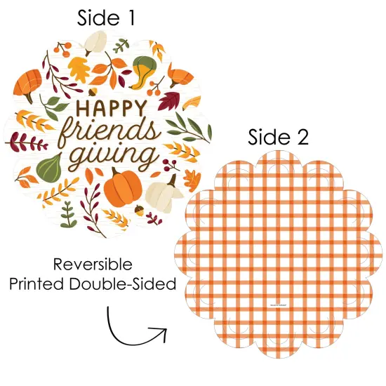 Big Dot of Happiness Fall Friends Thanksgiving - Friendsgiving Party Round Table Decorations - Paper Chargers - Place Setting For 12 {4}