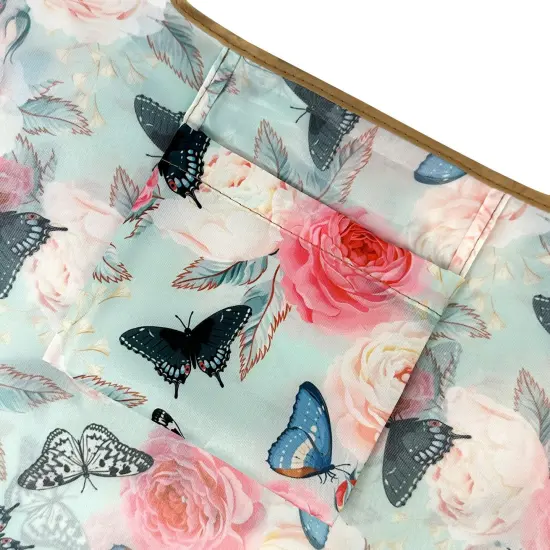 Wrapables Large & Small Foldable Tote Nylon Reusable Grocery Bags, Set of 2, Rose and Butterfly {4}