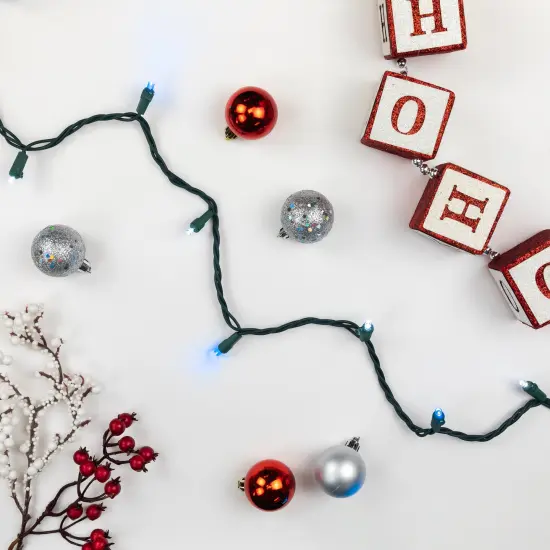 Northlight LED Wide Angle Christmas Lights - Blue and White - 16.25' Green Wire - 50ct {1}