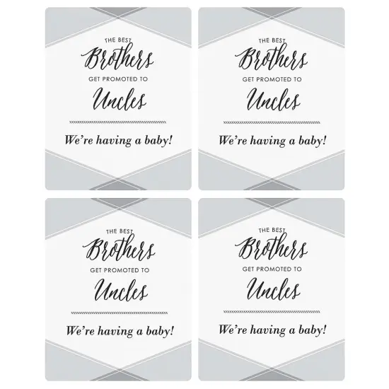 Big Dot of Happiness Brothers to Uncles - Pregnancy Announcement Gift for Men - Wine Bottle Label Stickers - Set of 4 {4}