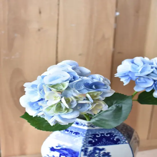 19" Faux Hydrangea Stem Soft Blue {5}