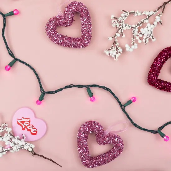 Northlight LED G12 Berry Christmas Lights - Pink - 16' Green Wire - 50ct {5}