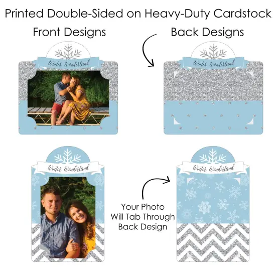 Big Dot of Happiness Winter Wonderland - Snowflake Holiday Party and Winter Wedding Picture Centerpiece Sticks - Photo Table Toppers - 15 Pieces {7}