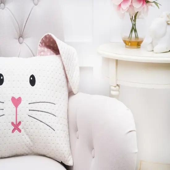 Girl Easter Bunny w/ Flap Ears Decorative Accent Pillow, 13" x 18" {5}