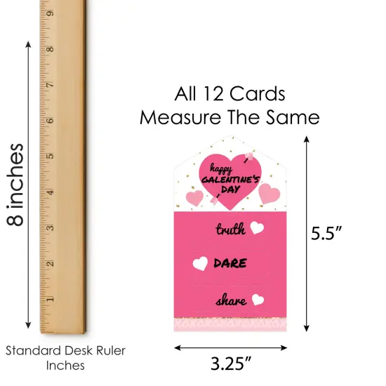Big Dot of Happiness Be My Galentine - Galentine's & Valentine's Day Party Game Pickle Cards - Truth, Dare, Share Pull Tabs - Set of 12 {6}
