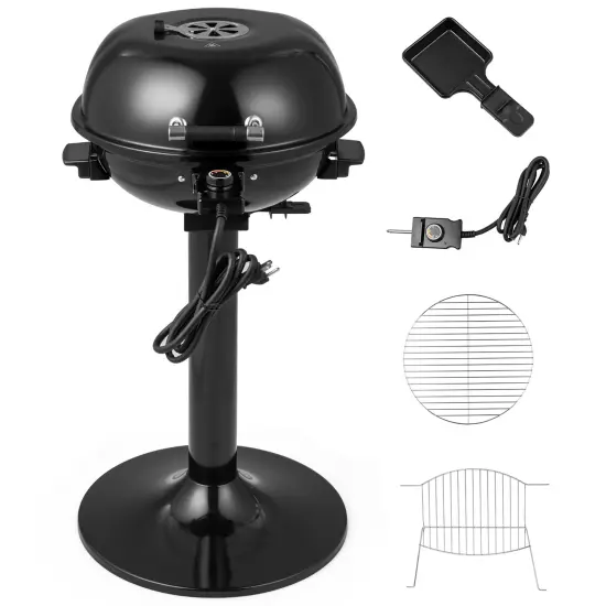 Costway 1600W Electric BBQ Grill with Warming Rack, Temperature Control & Grease Collector {7}