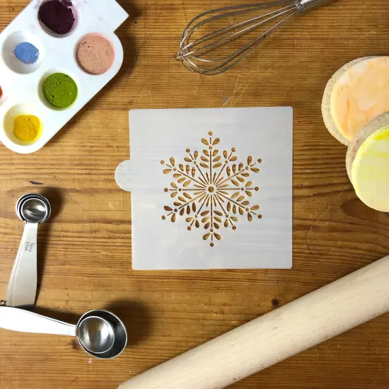 Retro Snowflake Cookie & Craft Stencil | CM042 by Designer Stencils | Cookie Decorating Tools | Baking Stencils for Royal Icing, Airbrush, Dusting Powder | Craft Stencils for Canvas, Paper, Wood | Reusable Food Grade Stencil {5}