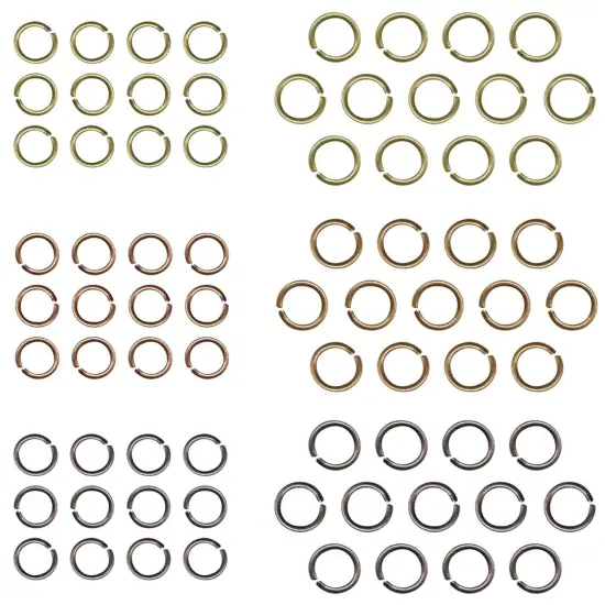 Multipack of 6 - Idea-Ology Metal Jump Rings 8mm & 10mm 75/Pkg-Antique Nickel, Brass & Copper {3}