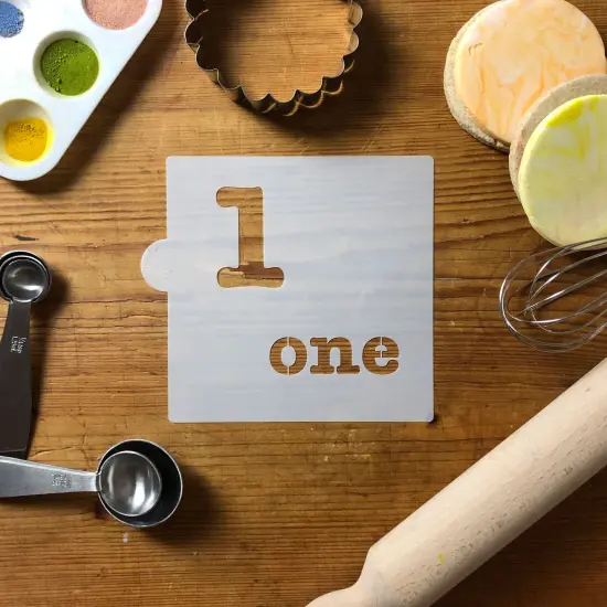 Number One Cookie & Craft Stencil | CM141 by Designer Stencils | Cookie Decorating Tools | Baking Stencils for Royal Icing, Airbrush, Dusting Powder | Craft Stencils for Canvas, Paper, Wood | Reusable Food Grade Stencil {3}