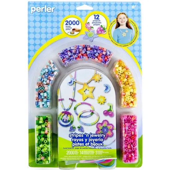 Multipack of 2 - Perler Fused Bead Kit-Stripes 'n Jewelry {2}