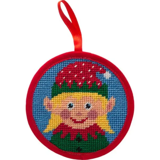 Alice Peterson Stitch-Ups Girl Elf Needlepoint Ornament Kit Multicolor {1}