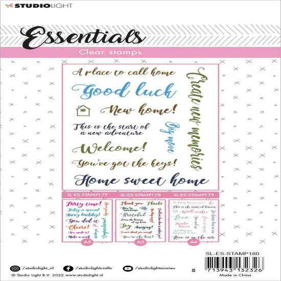 Studio Light Essentials Clear Stamps-Nr. 180, Sentiments/Wishes - Home {2}