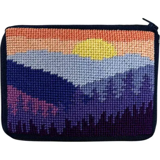 Stitch & Zip Coin Case Needlepoint Kit- Mountain Scene SZ242 Multicolor {1}