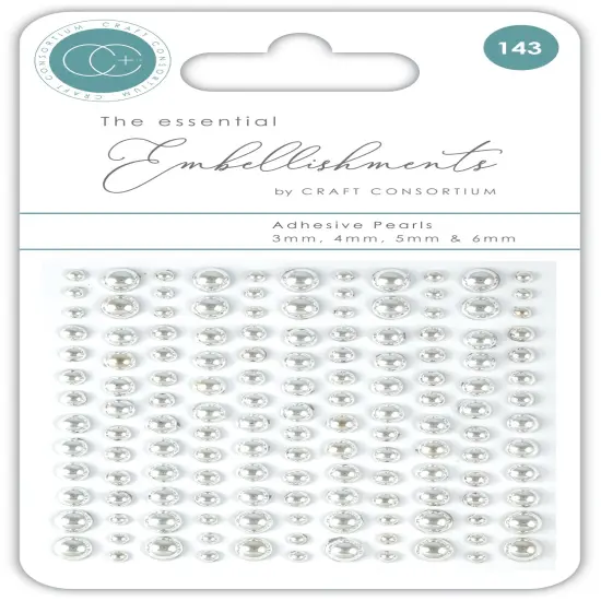 Craft Consortium Essential Adhesive Pearls 143/Pkg-Silver {1}