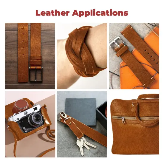 ELW Genuine American Leather Bison 8-9 oz (3.2-3.4mm) Thickness - Straps, Belts, Strips - 60"&nbsp;-&nbsp; Full Grain Hide DIY Craft Projects, Bag, Chap, Moccasins, Jewelry, Wrapping {6}