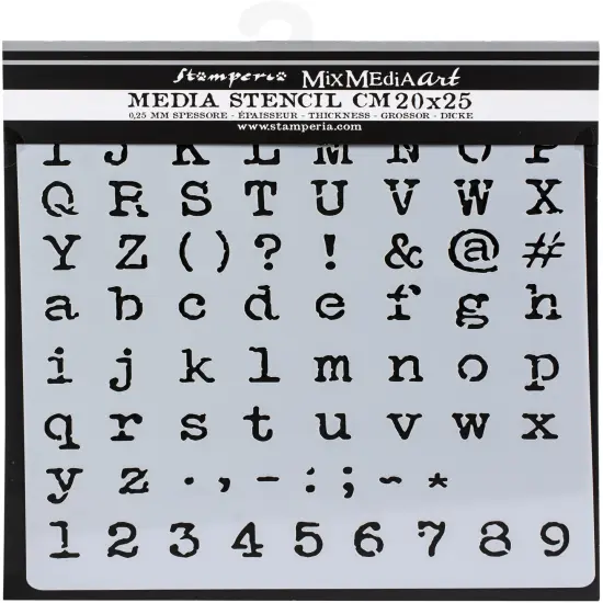 Stamperia Stencil 7.87"X9.84"-Alphabet & Numbers, Calligraphy {1}