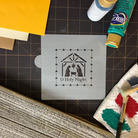 O Holy Night Nativity Scene Cookie & Craft Stencil | CM034 by Designer Stencils | Cookie Decorating Tools | {5}