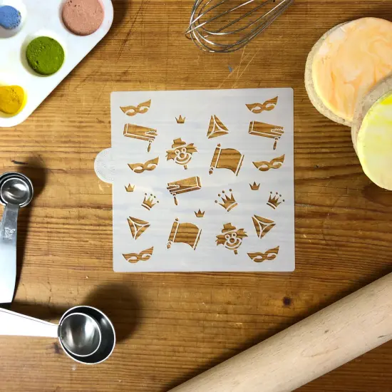 Purim Cookie & Craft Stencil | CM119 by Designer Stencils | Cookie Decorating Tools | Baking Stencils for Royal Icing, Airbrush, Dusting Powder | Craft Stencils for Canvas, Paper, Wood | Reusable Food Grade Stencil {3}
