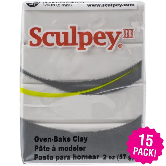 Multipack of 15 - Sculpey III Polymer Clay 2oz-White {1}