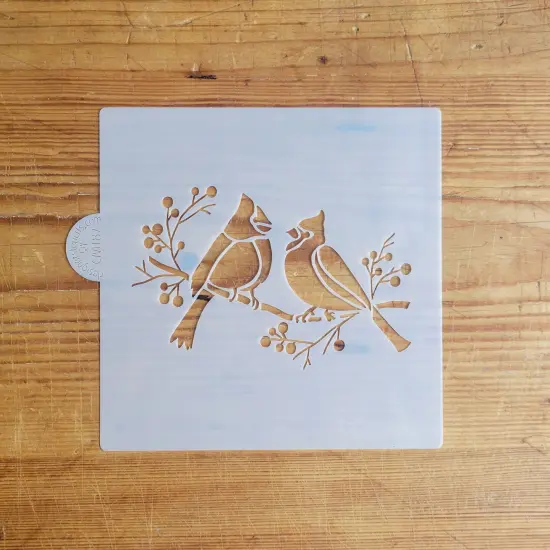 Cardinals on Branch Cookie & Craft Stencil | CM187 by Designer Stencils | Cookie Decorating Tools | Baking Stencils for Royal Icing, Airbrush, Dusting Powder | Craft Stencils for Canvas, Paper, Wood | Reusable Food Grade Stencil {5}