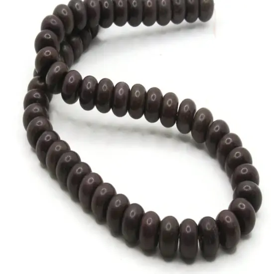 63 10mm x 6mm Dyed Purple Howlite Stone Rondelle Beads {4}