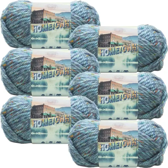 (6 Pack) Lion Brand Yarn Hometown Yarn, Key Largo Tweed {1}