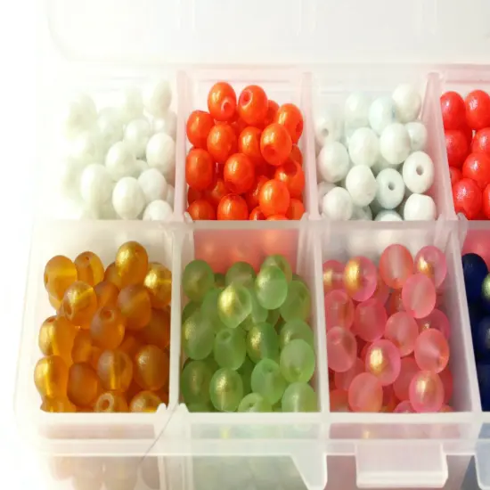10 Colors 6mm Round Glass Mixed Color Beads Kit {6}