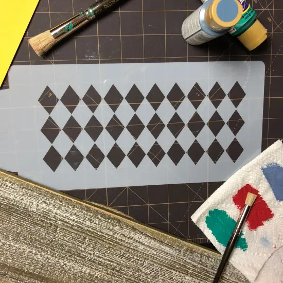 Small Harlequin Cake Stencil Side | C557 by Designer Stencils | Cake Decorating Tools | Baking Stencils for Royal Icing, Airbrush, Dusting Powder | Reusable Plastic Food Grade Stencil for Cakes | Easy to Use & Clean Cake Stencil {4}