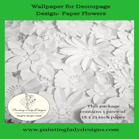 Wallpaper for Decoupage -3D Paper Flowers Design {1}