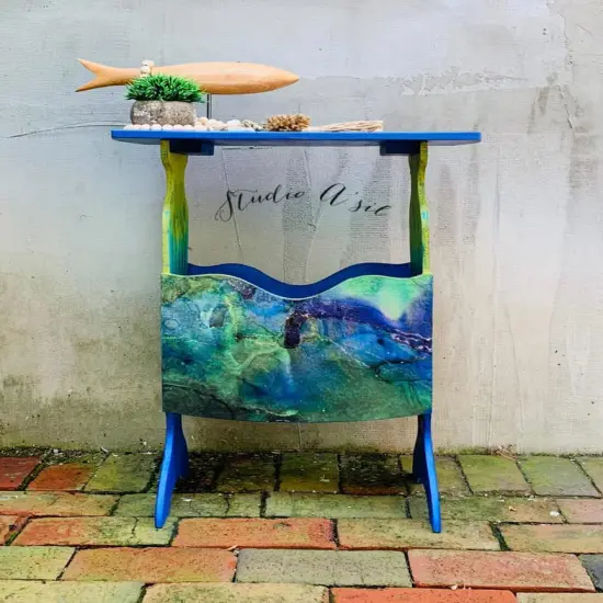 Meet Me At The SeaDecoupage & Mixed Media Art Paper Teal Blue Green (medium) {3}