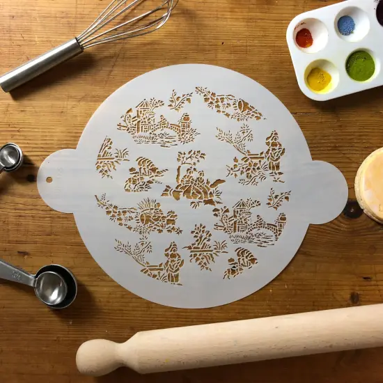 Small French Toile Cake Stencil | C163 by Designer Stencils | Cake Decorating Tools | Baking Stencils for Royal Icing, Airbrush, Dusting Powder | Reusable Plastic Food Grade Stencil for Cakes | Easy to Use & Clean Cake Stencil {2}