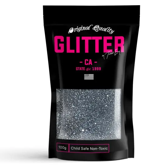 Gunmetal Silver Gray Premium Glitter Multi Purpose Dust Powder 100g / 3.5oz for use with Arts & Crafts Wine Glass Decoration Weddings Cards Flowers Cosmetic Face Body (PACKAGING MAY VARY) {1}