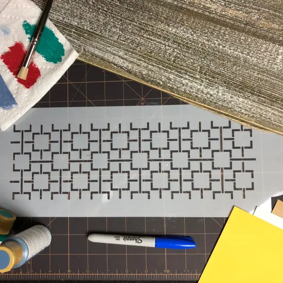 Contemporary Lattice Cake Stencil Side | C495 by Designer Stencils | Cake Decorating Tools | Baking Stencils for Royal Icing, Airbrush, Dusting Powder | Reusable Plastic Food Grade Stencil for Cakes | Easy to Use & Clean Cake Stencil {5}