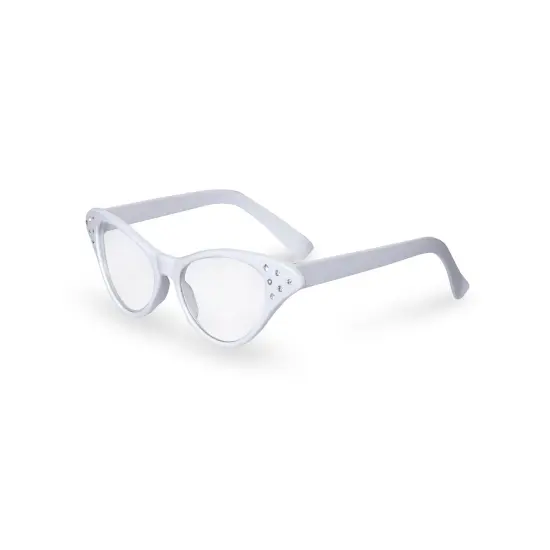 Pink/White Cat Eye Retro Costume Dress Up Hip Hop Rhinestone Glasses (2 Pack) {6}