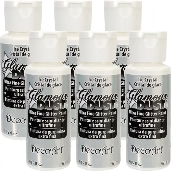 Multipack of 6 - DecoArt Glamour Dust Glitter Paint 2oz-Ice Crystal {1}