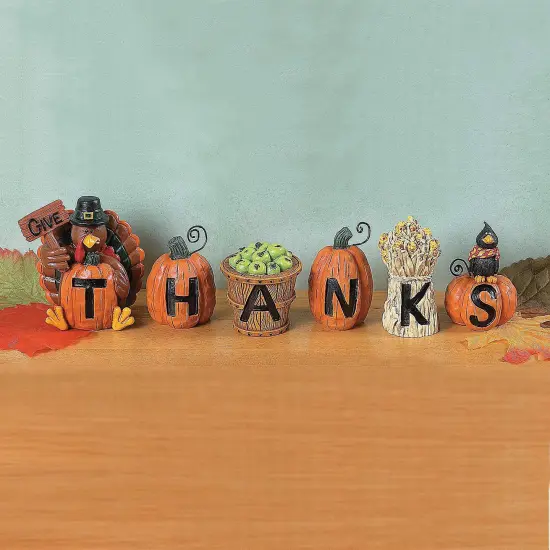 Resin"Give Thanks" Blocks (Set of 6) Fall Home Decor {1}