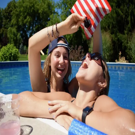 American Flag Flask for Liquor, Wine, Drinks: Beverage Dispenser Holds 2 Liters for Summer, July 4, Sports Tailgating, Birthday, Graduation, Cruises, Boating, BBQ Parties, by Party Flasks {6}