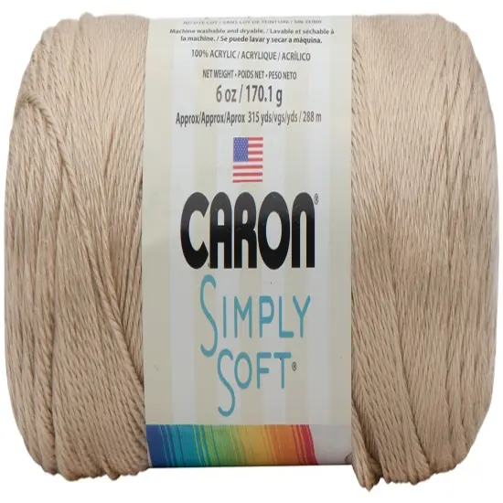 Caron Simply Soft Bone Yarn - 3 Pack of 170g/6oz - Acrylic - 4 Medium (Worsted) - 315 Yards - Knitting/Crochet {2}