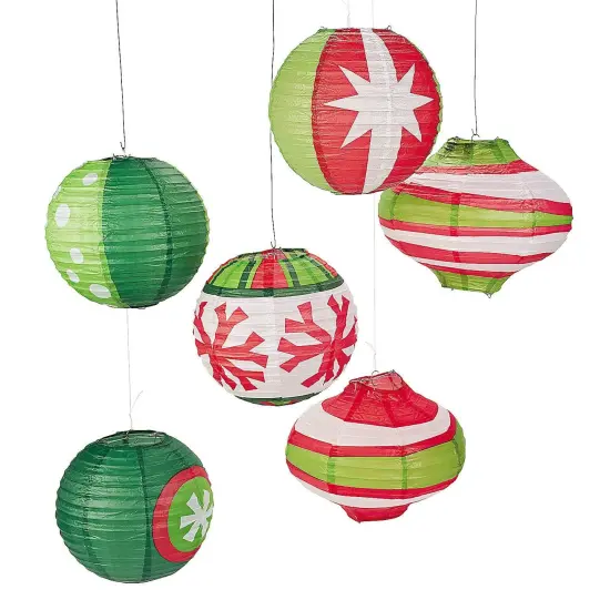 Fun Express - Ornament Party Lanterns (6pc) for Christmas - Party Decor - Hanging Decor - Lanterns - Christmas - 6 Pieces&acirc;&euro; {1}